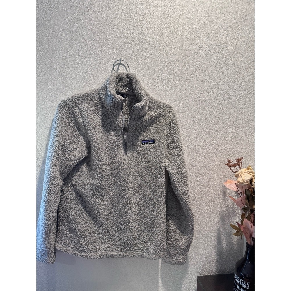 Patagonia Los Gatos Fleece Women Small Gray Half Zip Cozy Warm EUC